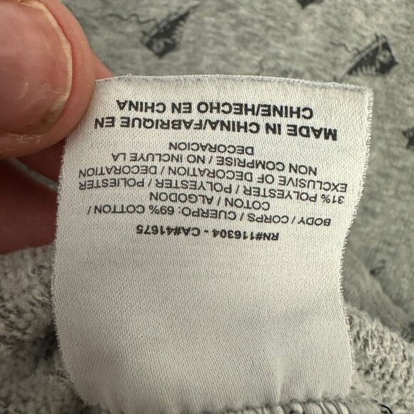 Converse All Star Men Grey Jogger Pants Drawstring Medium Black Graphic Print - Picture 7 of 8